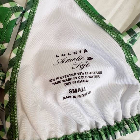 Amelie Teje x Loleia Swim String Bikini Femme in Vert Small Top Medium Bottom - Picture 16 of 16